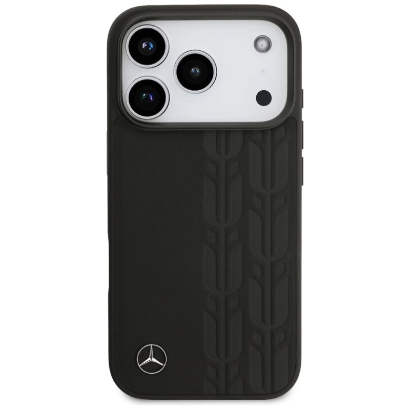 Etui Mercedes Leather Laurel Leaves MagSafe na iPhone 17 Pro - czarne - obrazek 3