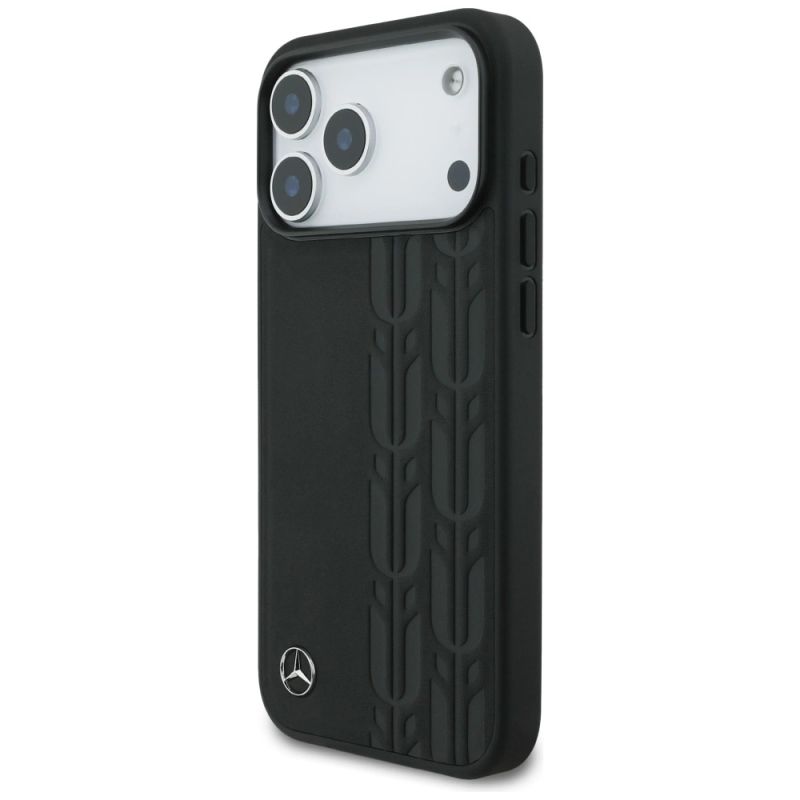 Etui Mercedes Leather Laurel Leaves MagSafe na iPhone 17 Pro Max - czarne - obrazek 2