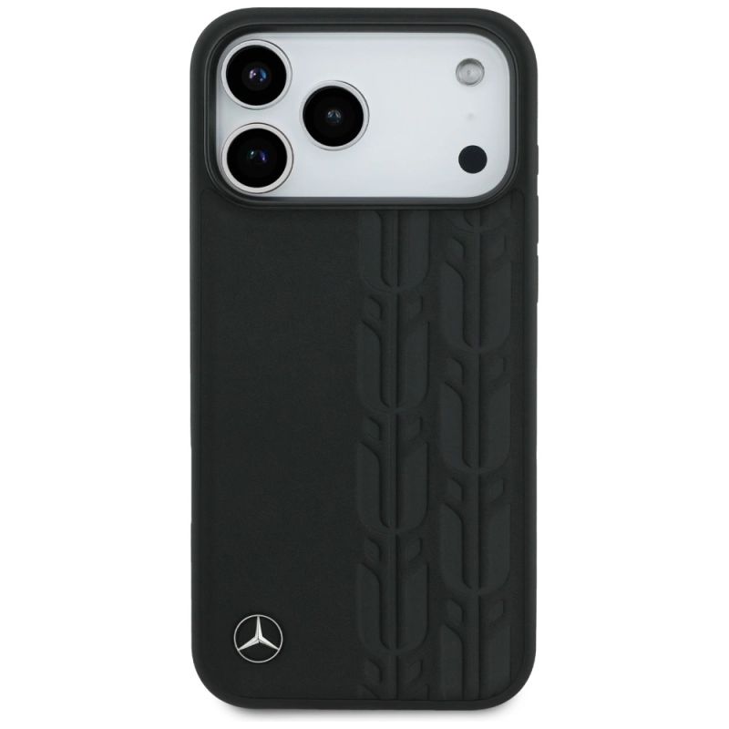 Etui Mercedes Leather Laurel Leaves MagSafe na iPhone 17 Pro Max - czarne - obrazek 3