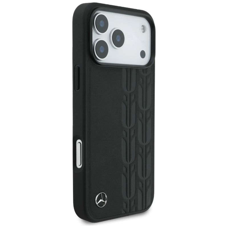 Etui Mercedes Leather Laurel Leaves MagSafe na iPhone 17 Pro Max - czarne - obrazek 4