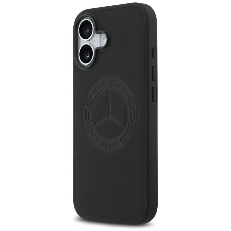 Etui Mercedes Leather Vintage Logo MagSafe na iPhone 17 - czarne - obrazek 2