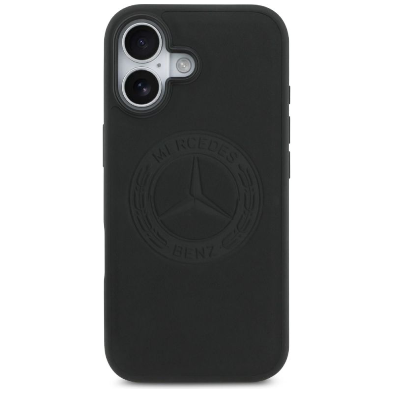 Etui Mercedes Leather Vintage Logo MagSafe na iPhone 17 - czarne - obrazek 3