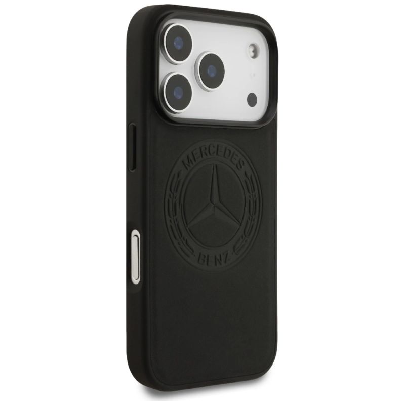 Etui Mercedes Leather Vintage Logo MagSafe na iPhone 17 Pro - czarne - obrazek 4