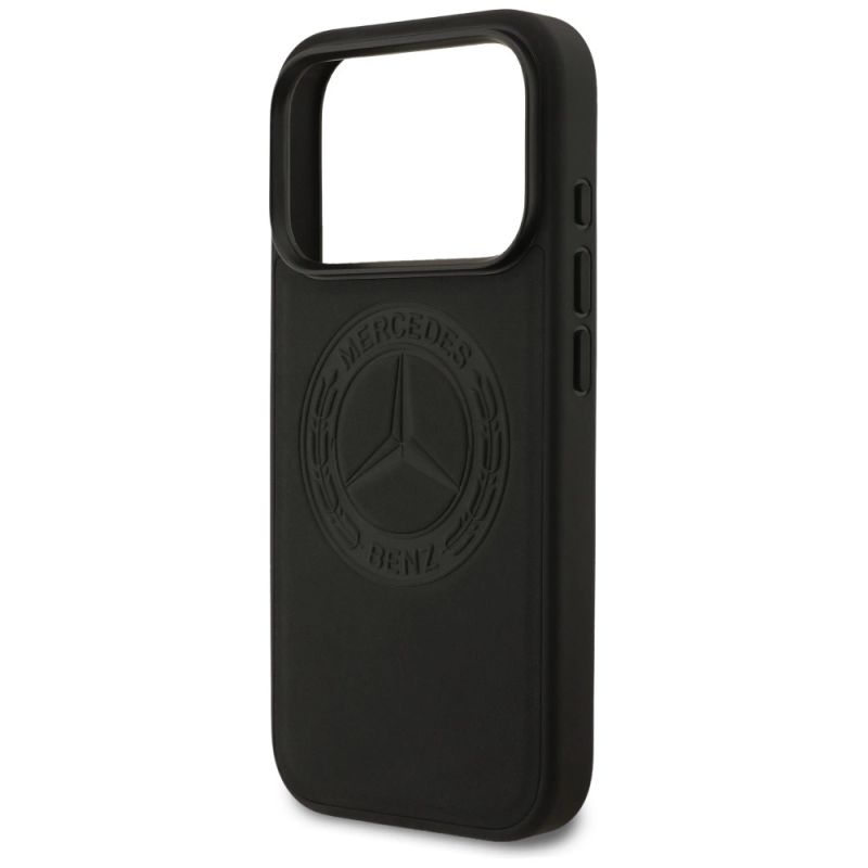 Etui Mercedes Leather Vintage Logo MagSafe na iPhone 17 Pro - czarne - obrazek 6