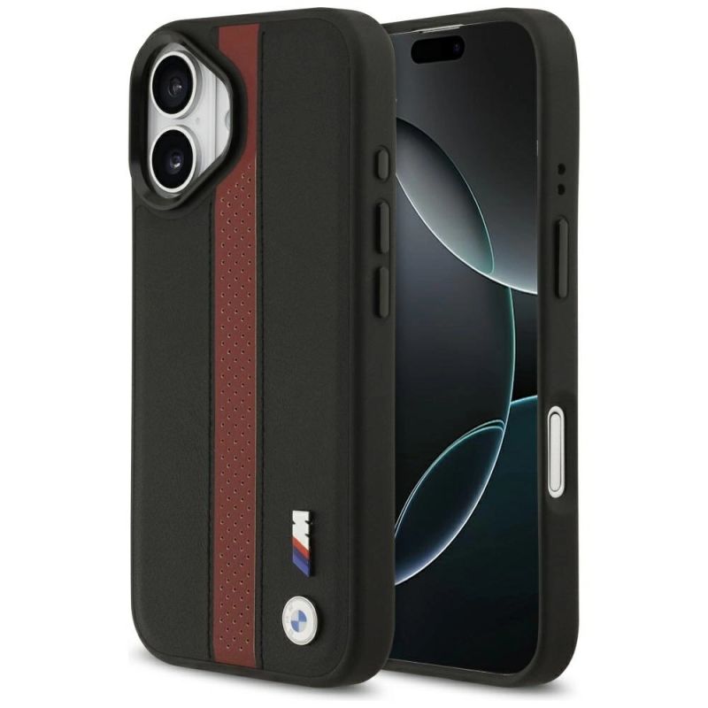 Etui BMW M Perforated Stripe Logo MagSafe na iPhone 17 - czerwone