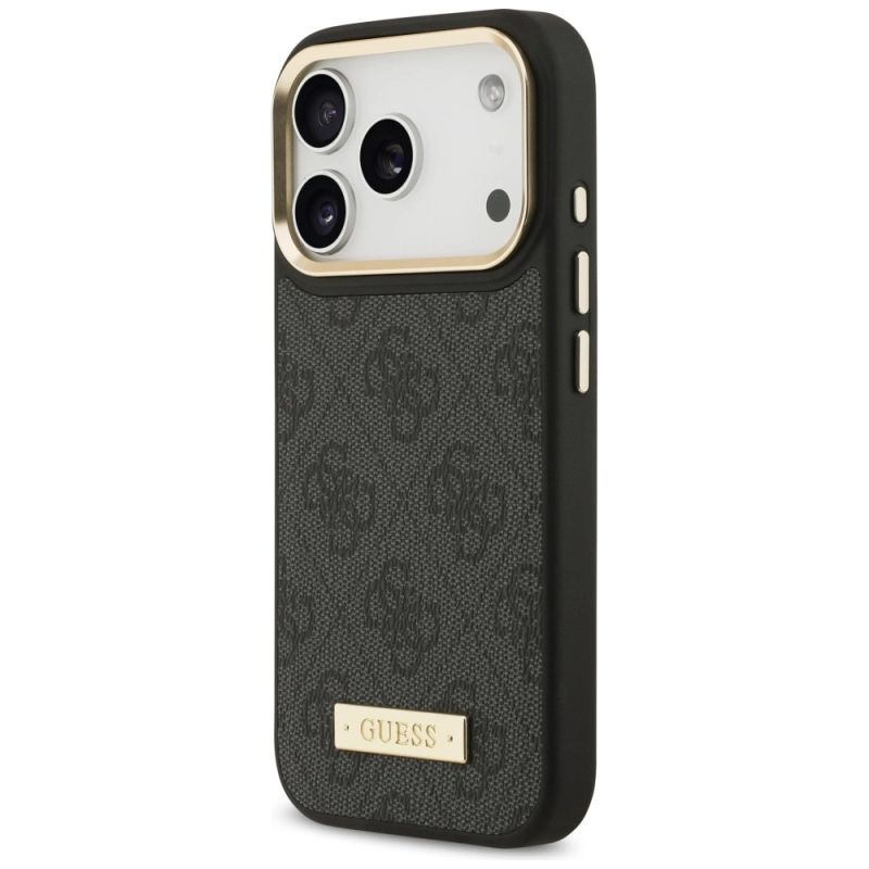 Etui Guess 4G Logo Plate MagSafe na iPhone 17 Pro -czarne - obrazek 2