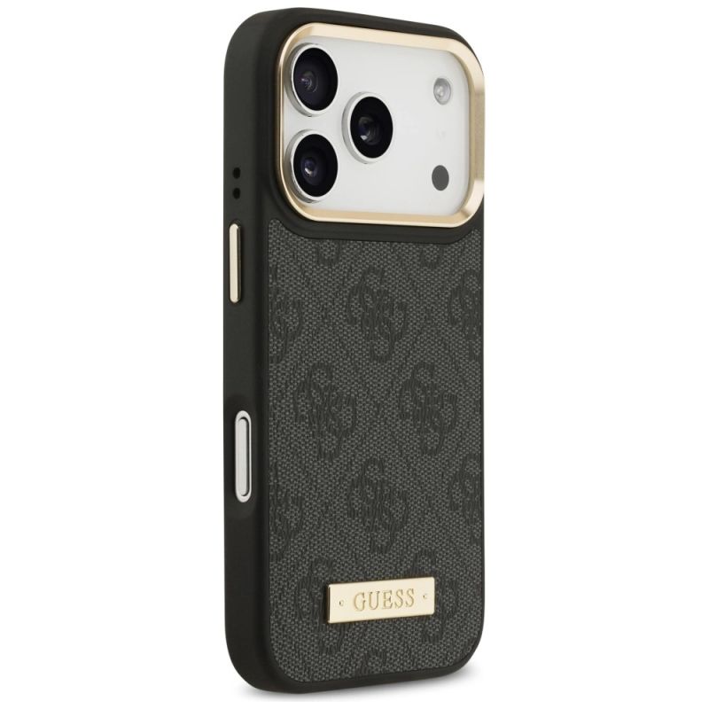 Etui Guess 4G Logo Plate MagSafe na iPhone 17 Pro -czarne - obrazek 4
