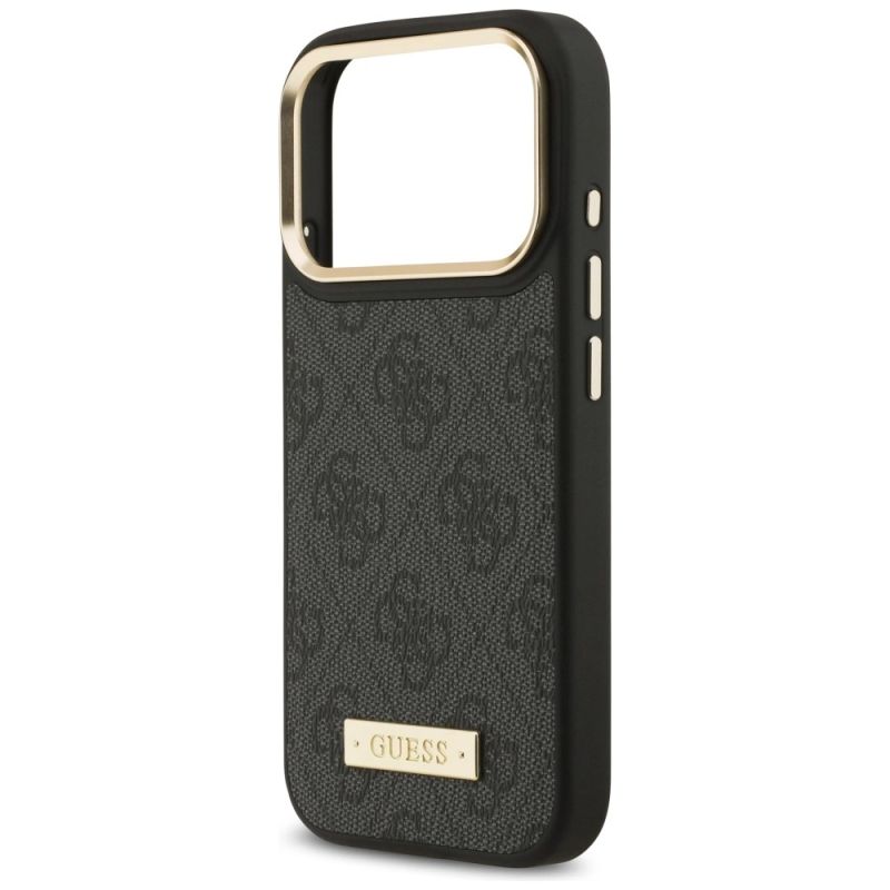 Etui Guess 4G Logo Plate MagSafe na iPhone 17 Pro -czarne - obrazek 6
