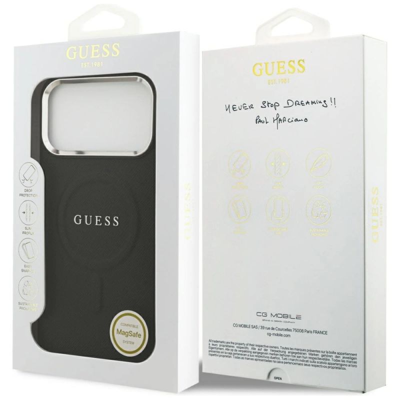 Etui Guess Classic Logo MagSafe na iPhone 17 Pro Max - czarne - obrazek 8