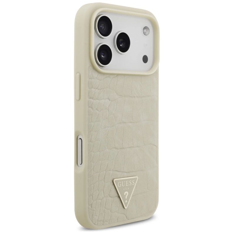 Etui Guess Croco Triangle Logo MagSafe na iPhone 17 Pro - złote - obrazek 4