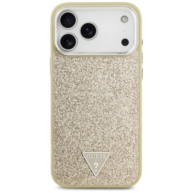 Etui Guess Glitter Triangle Logo MagSafe na iPhone 17 Pro Max - złote - obrazek 3