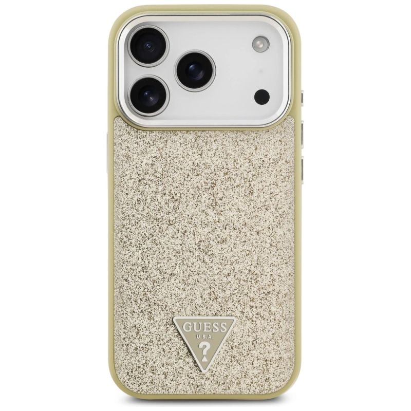 Etui Guess Glitter Triangle Logo MagSafe na iPhone 17 Pro - złote - obrazek 3