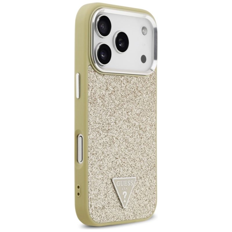Etui Guess Glitter Triangle Logo MagSafe na iPhone 17 Pro - złote - obrazek 4