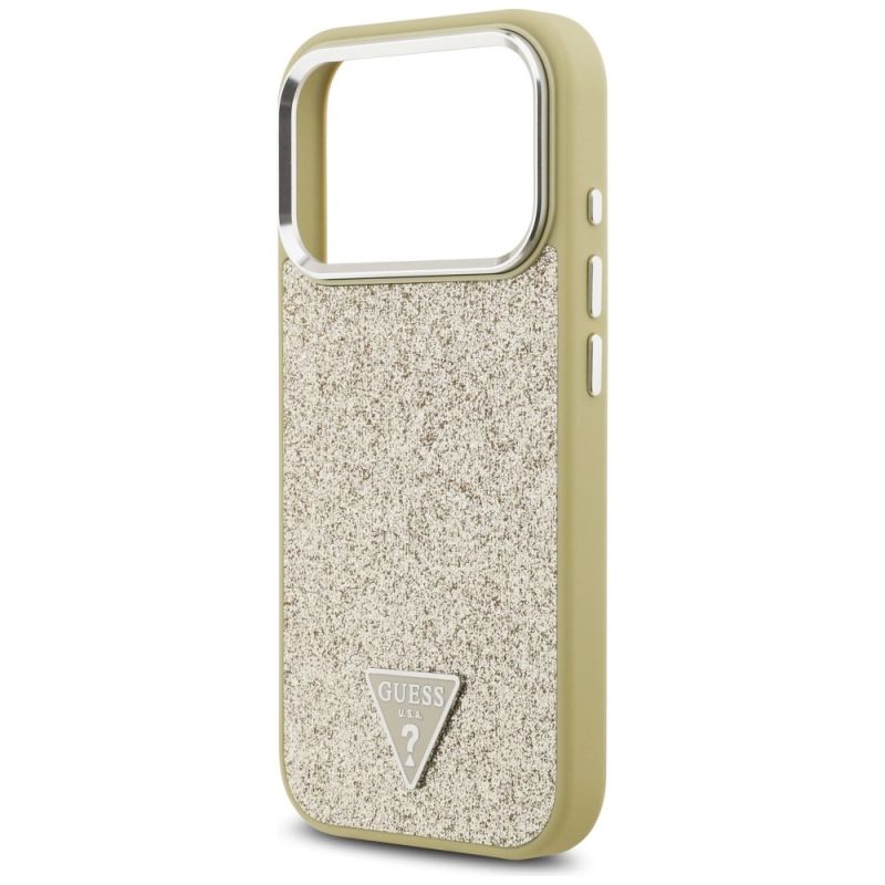 Etui Guess Glitter Triangle Logo MagSafe na iPhone 17 Pro - złote - obrazek 6