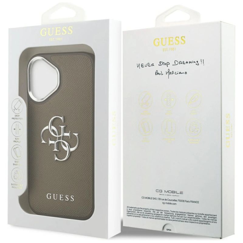 Etui Guess Grained Big 4G Classic Logo na iPhone 17 - brązowe - obrazek 8