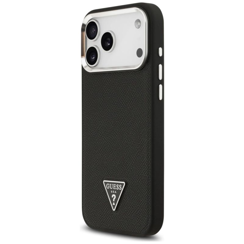 Etui Guess Grained Triangle Logo MagSafe na iPhone 17 Pro Max - czarne - obrazek 2