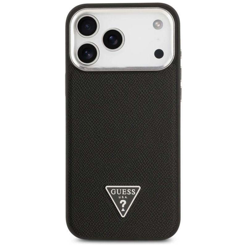 Etui Guess Grained Triangle Logo MagSafe na iPhone 17 Pro Max - czarne - obrazek 3