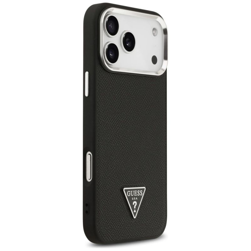 Etui Guess Grained Triangle Logo MagSafe na iPhone 17 Pro Max - czarne - obrazek 4