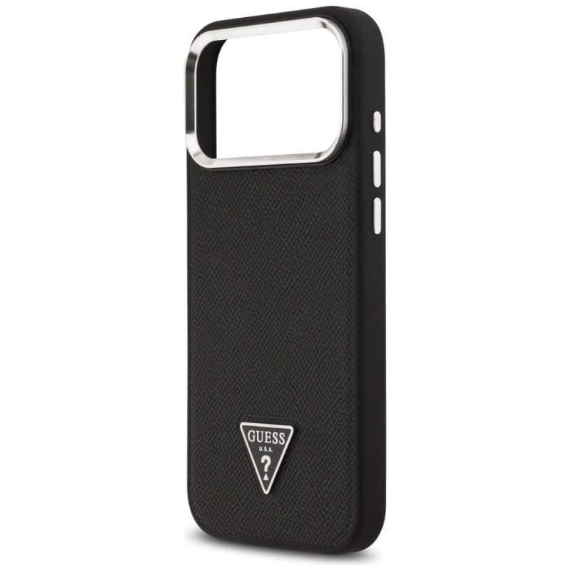 Etui Guess Grained Triangle Logo MagSafe na iPhone 17 Pro Max - czarne - obrazek 6
