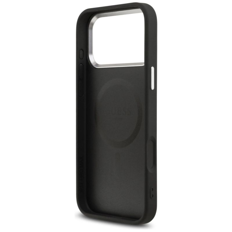 Etui Guess Grained Triangle Logo MagSafe na iPhone 17 Pro Max - czarne - obrazek 7