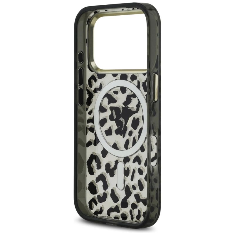 Etui Guess Leopard Glitter MagSafe na iPhone 17 Pro - czarne - obrazek 7