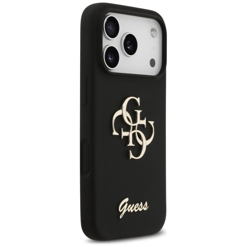 Etui Guess Silicone Big 4G Script na iPhone 17 Pro - czarne - obrazek 4