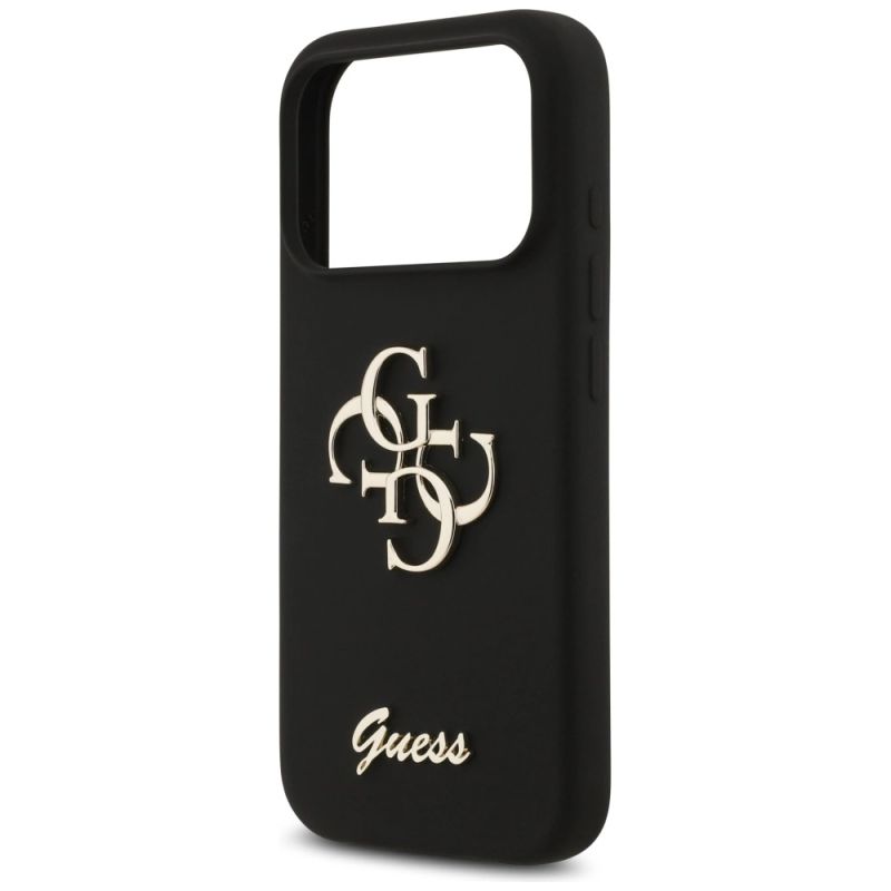 Etui Guess Silicone Big 4G Script na iPhone 17 Pro - czarne - obrazek 6