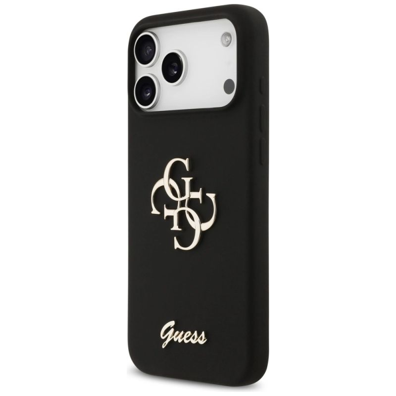 Etui Guess Silicone Big 4G Script na iPhone 17 Pro Max - czarne - obrazek 2