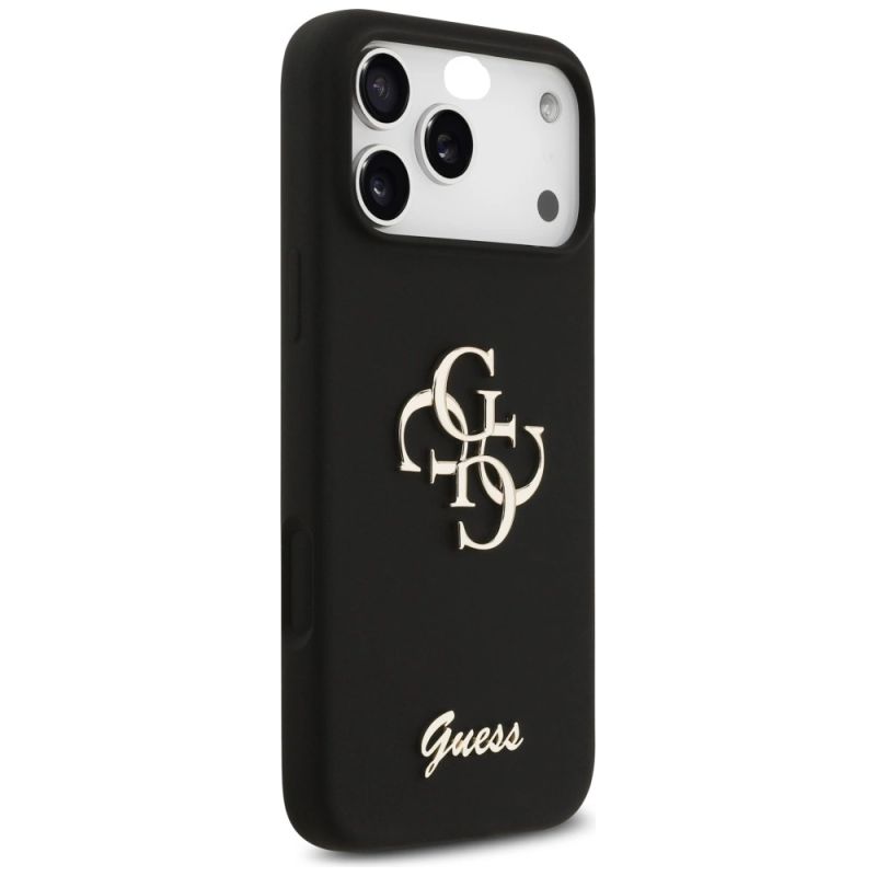 Etui Guess Silicone Big 4G Script na iPhone 17 Pro Max - czarne - obrazek 4