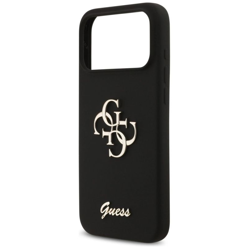 Etui Guess Silicone Big 4G Script na iPhone 17 Pro Max - czarne - obrazek 6