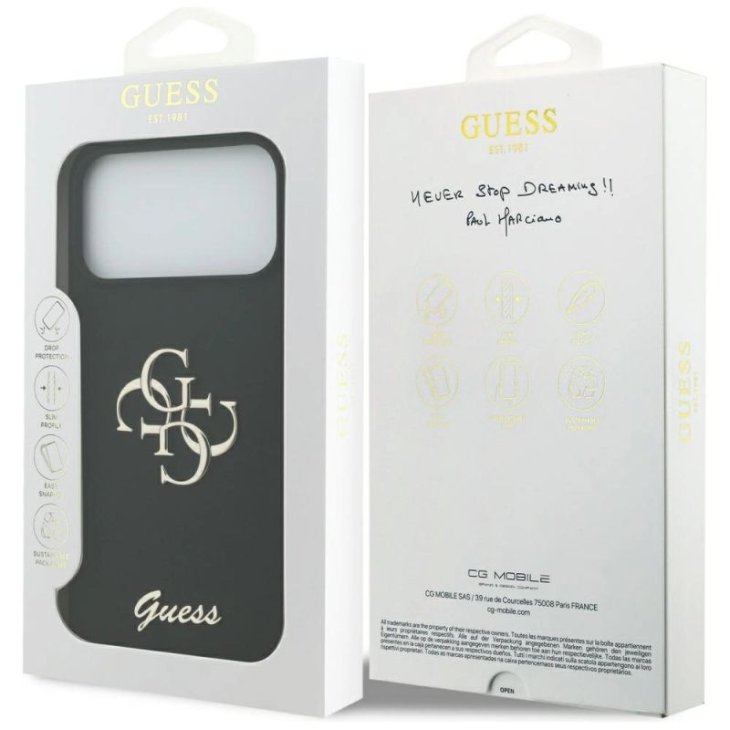 Etui Guess Silicone Big 4G Script na iPhone 17 Pro Max - czarne - obrazek 8