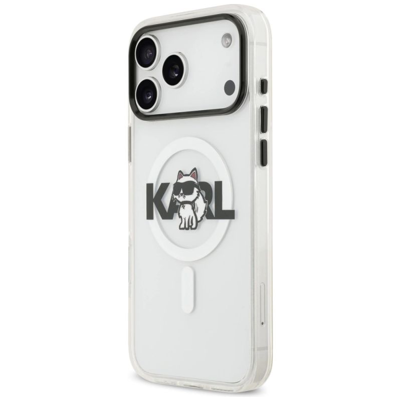 Etui Karl Lagerfeld IML Choupette Sketch Logo MagSafe na iPhone 17 Pro - przezroczyste - obrazek 2