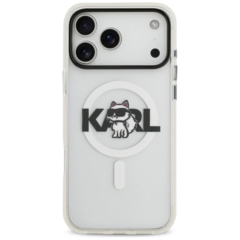 Etui Karl Lagerfeld IML Choupette Sketch Logo MagSafe na iPhone 17 Pro - przezroczyste - obrazek 3