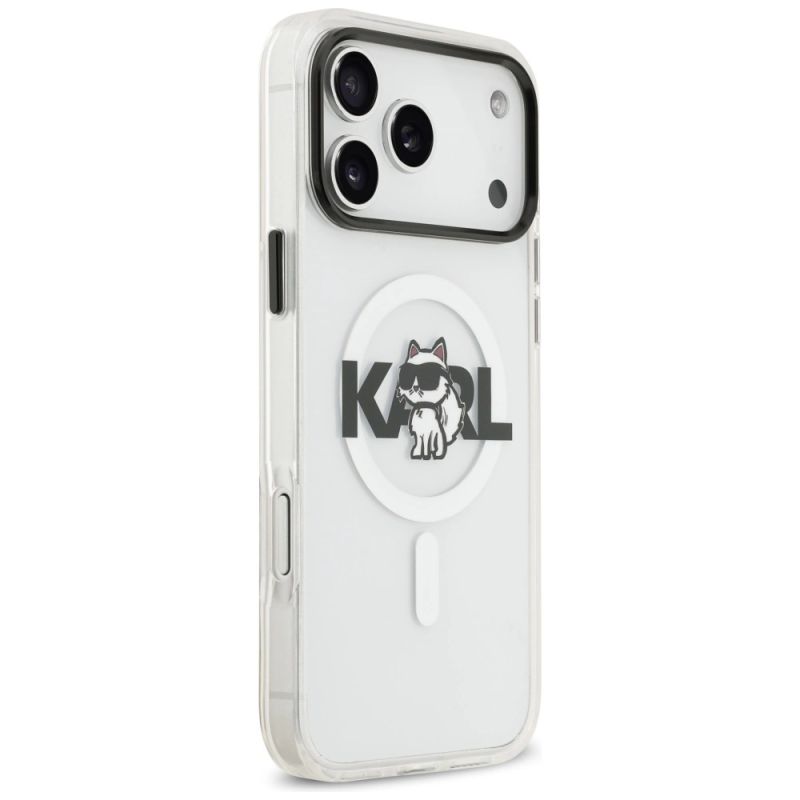 Etui Karl Lagerfeld IML Choupette Sketch Logo MagSafe na iPhone 17 Pro - przezroczyste - obrazek 4