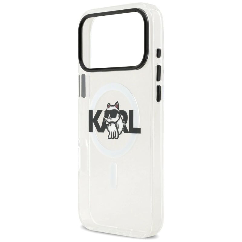 Etui Karl Lagerfeld IML Choupette Sketch Logo MagSafe na iPhone 17 Pro - przezroczyste - obrazek 6