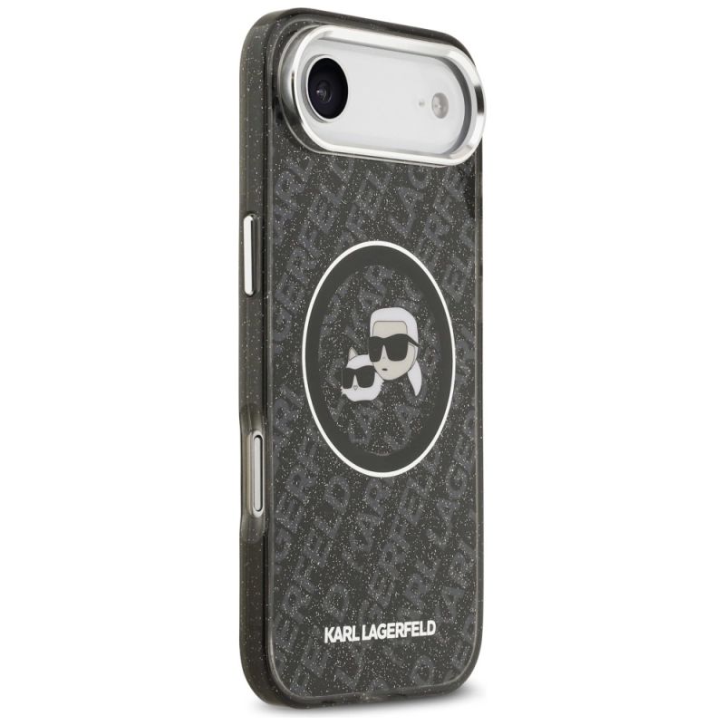 Etui Karl Lagerfeld IML Glitter Karl & Choupette Heads Logo MagSafe na iPhone Air - czarne - obrazek 4