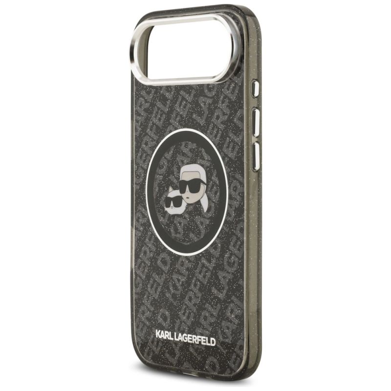 Etui Karl Lagerfeld IML Glitter Karl & Choupette Heads Logo MagSafe na iPhone Air - czarne - obrazek 6