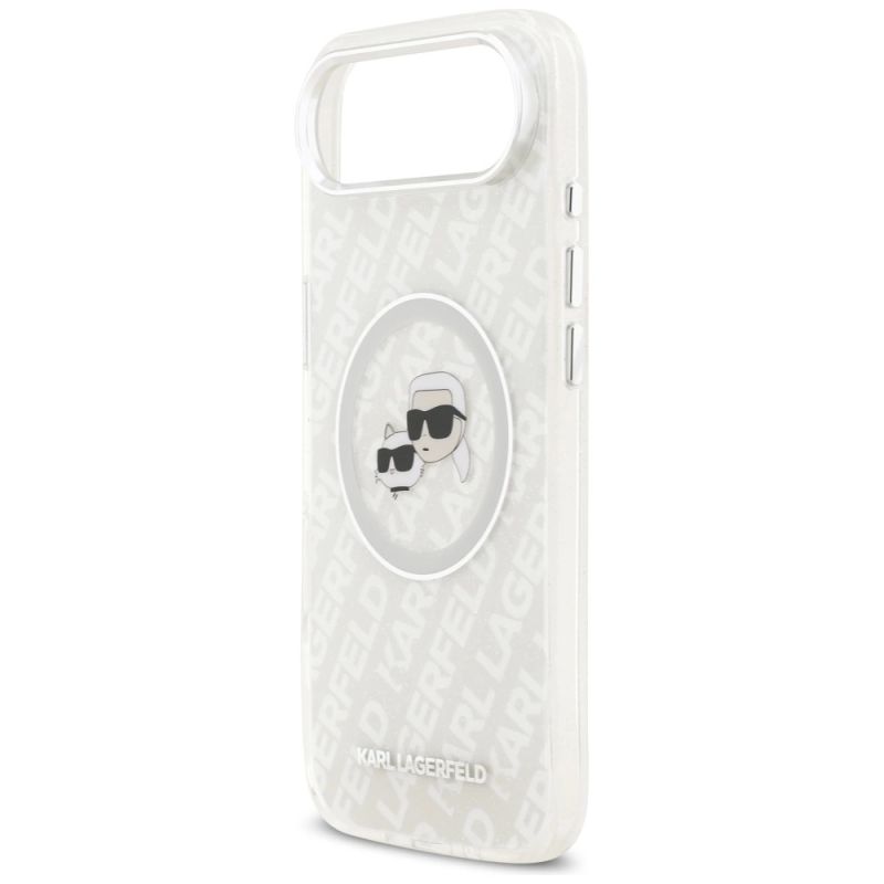 Etui Karl Lagerfeld IML Glitter Karl&Choupette Heads Logo MagSafe do iPhone Air - szare - obrazek 6