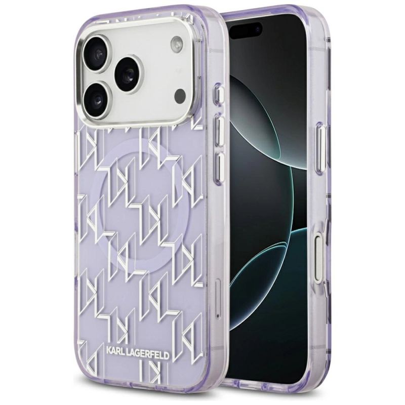 Etui Karl Lagerfeld IML KL Monogram MagSafe na iPhone 17 Pro - fioletowe