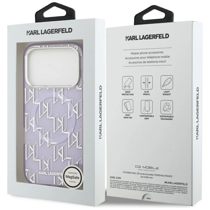 Etui Karl Lagerfeld IML KL Monogram MagSafe na iPhone 17 Pro - fioletowe - obrazek 8