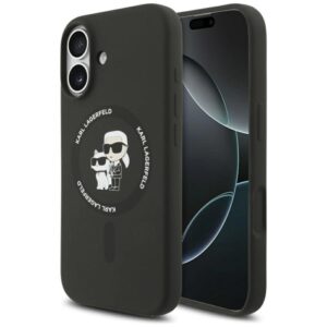 Etui Karl Lagerfeld Silicone Karl&Choupette Ring MagSafe na iPhone 17 - czarne