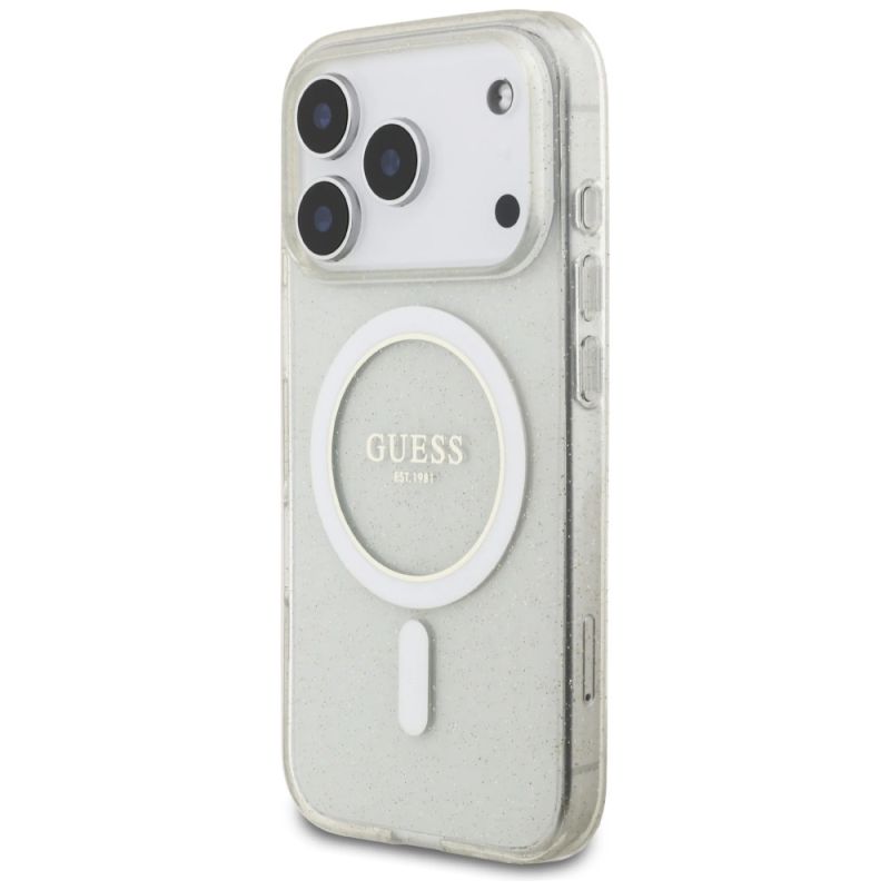 Etui Guess IML Glitter Pearl Strap MagSafe do iPhone 17 Pro - przezroczyste - obrazek 3