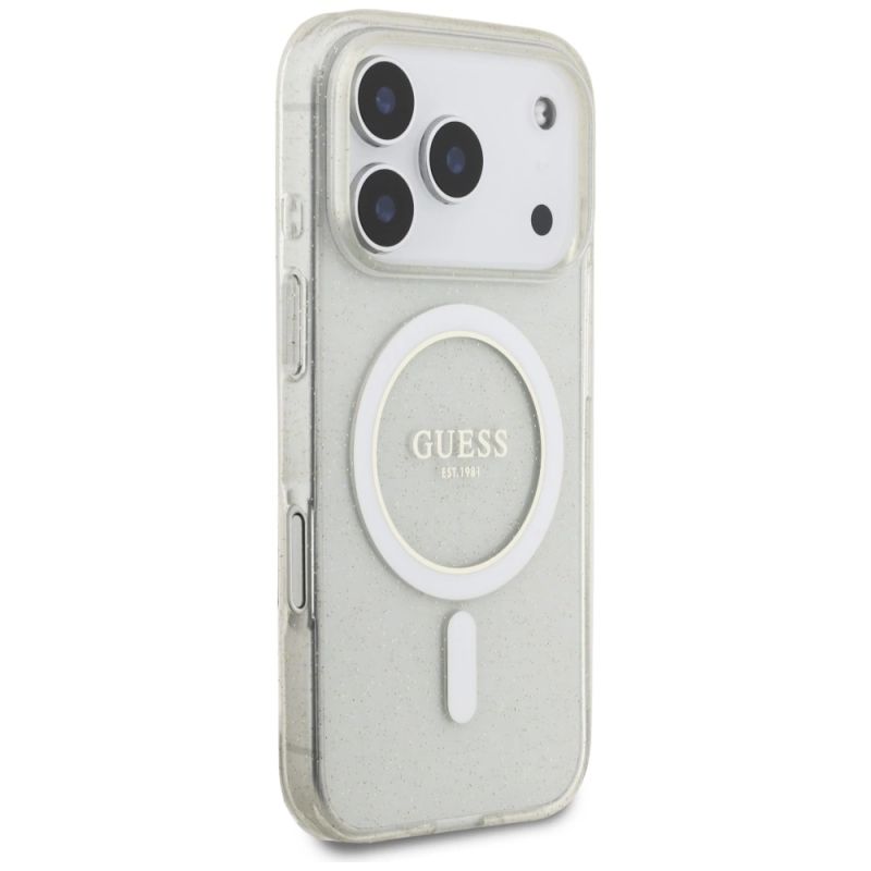 Etui Guess IML Glitter Pearl Strap MagSafe do iPhone 17 Pro - przezroczyste - obrazek 4