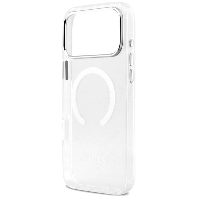 Etui Guess Metal Outline MagSafe do iPhone 17 Pro Max - srebrne - obrazek 6