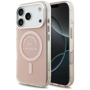Etui Karl Lagerfeld IML Karl RSG Logo MagSafe do iPhone 17 Pro - różowe