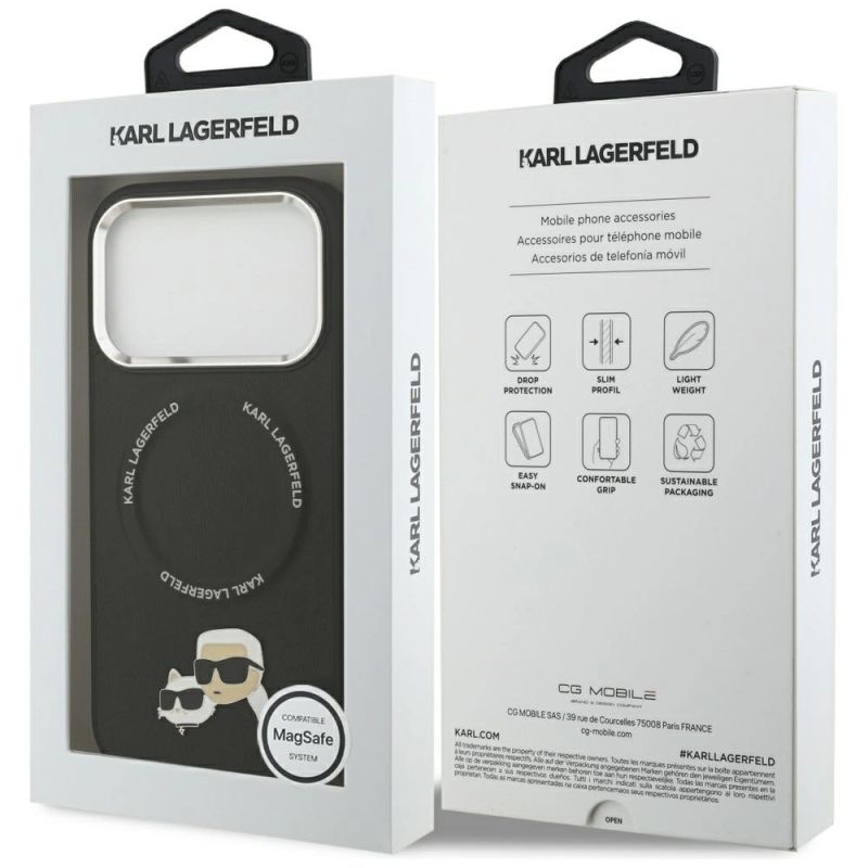Etui Karl Lagerfeld Karl & Choupette Pins MagSafe do iPhone 17 Pro - czarne - obrazek 8