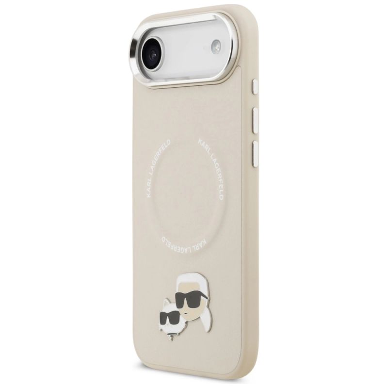 Etui Karl Lagerfeld Karl & Choupette Pins MagSafe do iPhone Air - beżowe - obrazek 2