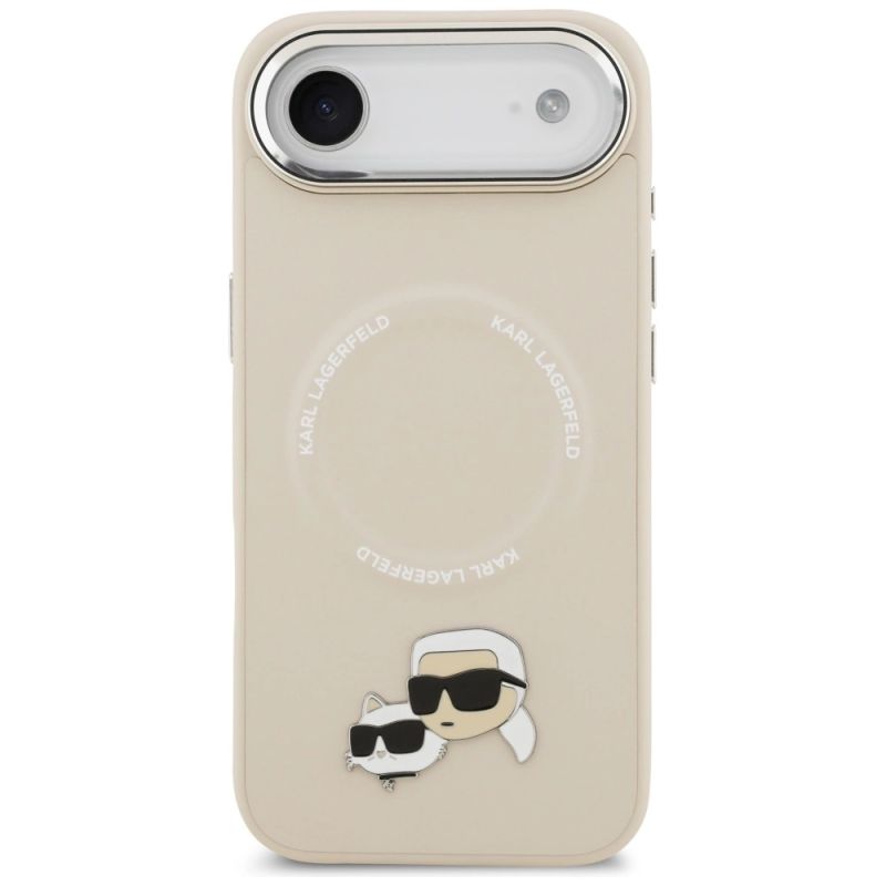 Etui Karl Lagerfeld Karl & Choupette Pins MagSafe do iPhone Air - beżowe - obrazek 3