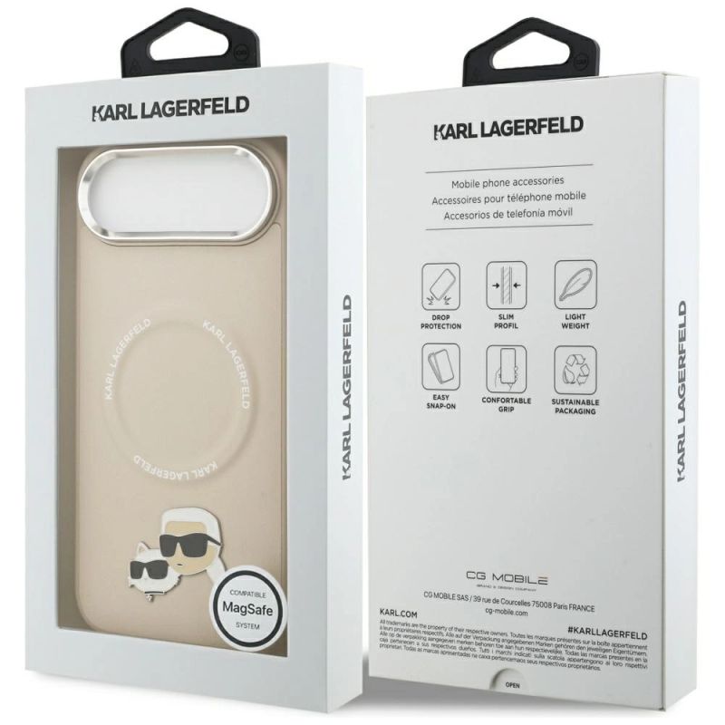 Etui Karl Lagerfeld Karl & Choupette Pins MagSafe do iPhone Air - beżowe - obrazek 8