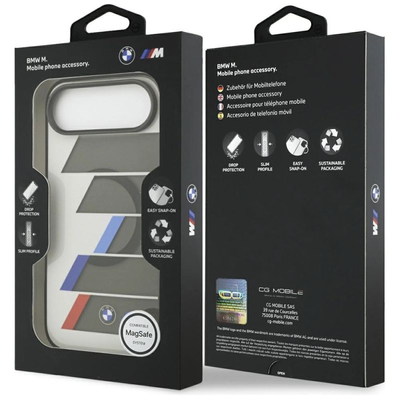 Etui BMW M IML Metal Buttons Tricolor Lines MagSafe na iPhone Air - szare - obrazek 8